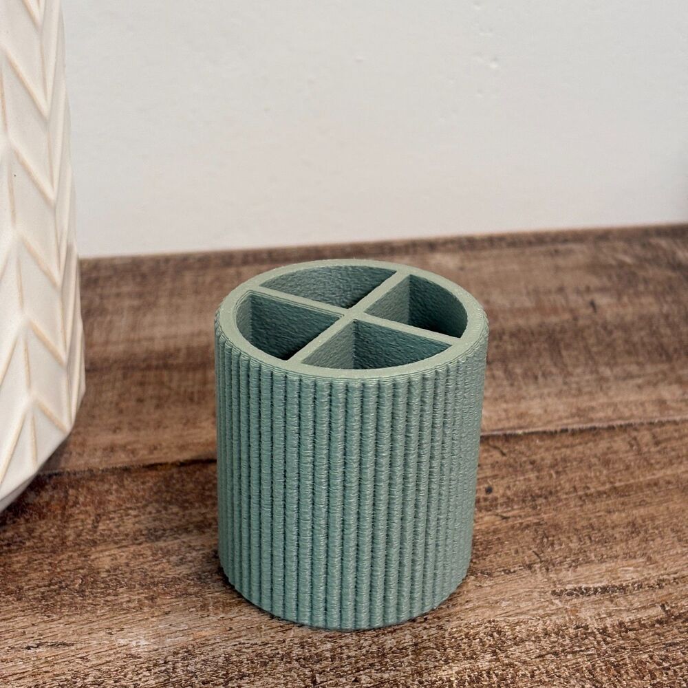 Pen Holder, 4 Compartment Desk Organizer, Pencil Cup, Office Desk Decor